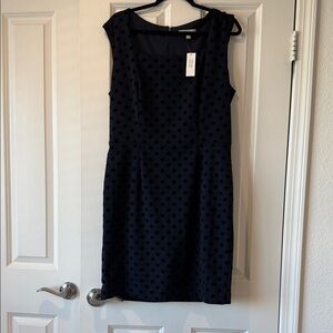 Banana Republic Dark Blue Polka Dot Midi Dress